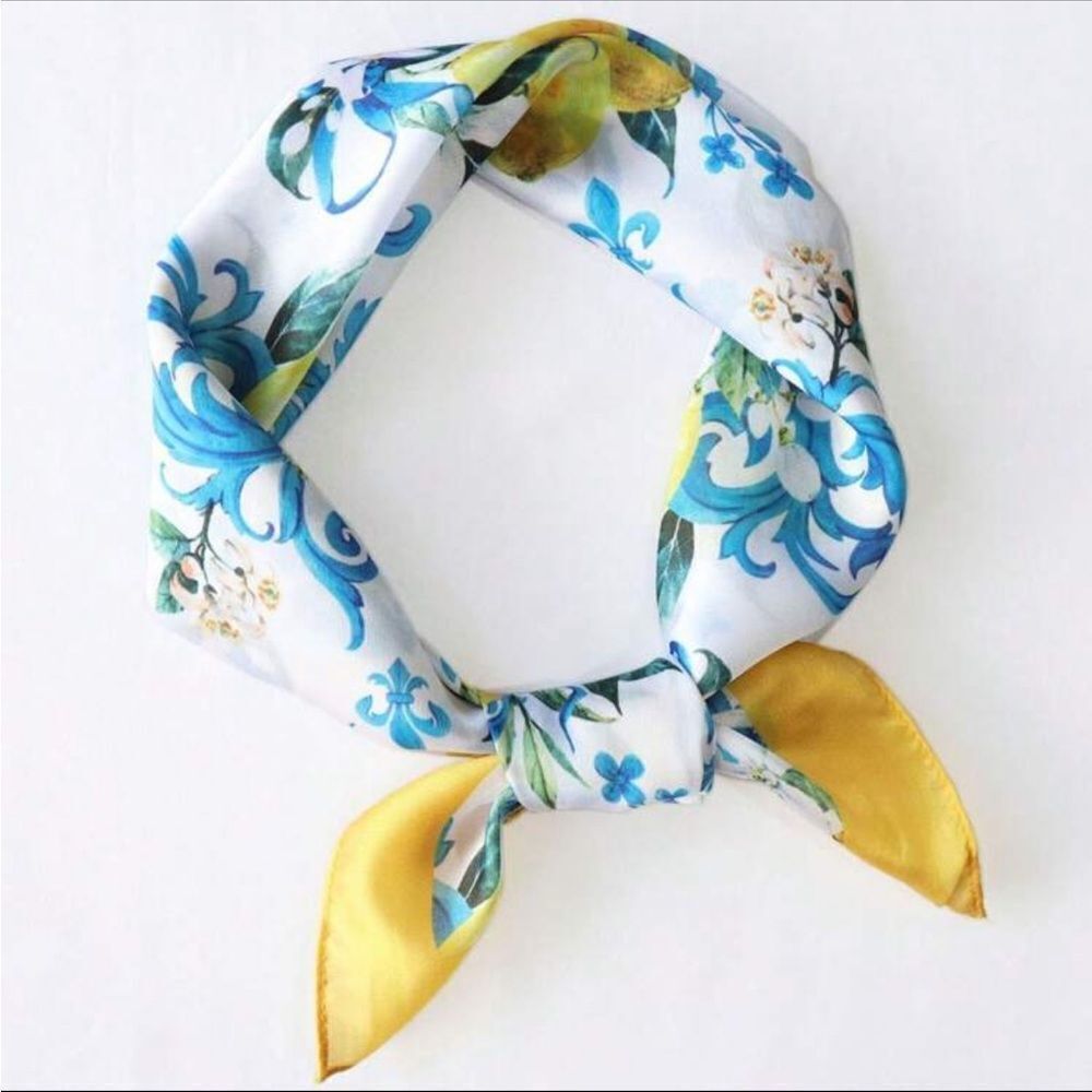 Vibrant Lemon Print Scarf N873